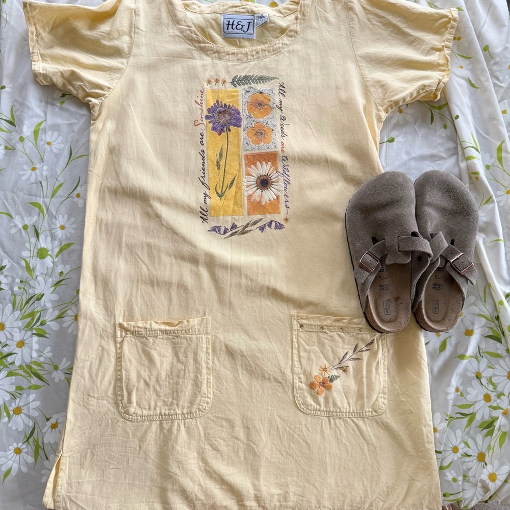 H& J brand vintage yellow dress